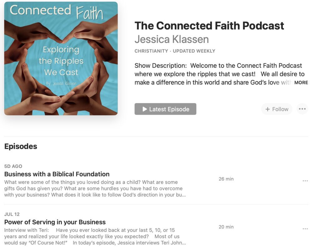 Screen shot of Connected Faith Podcast