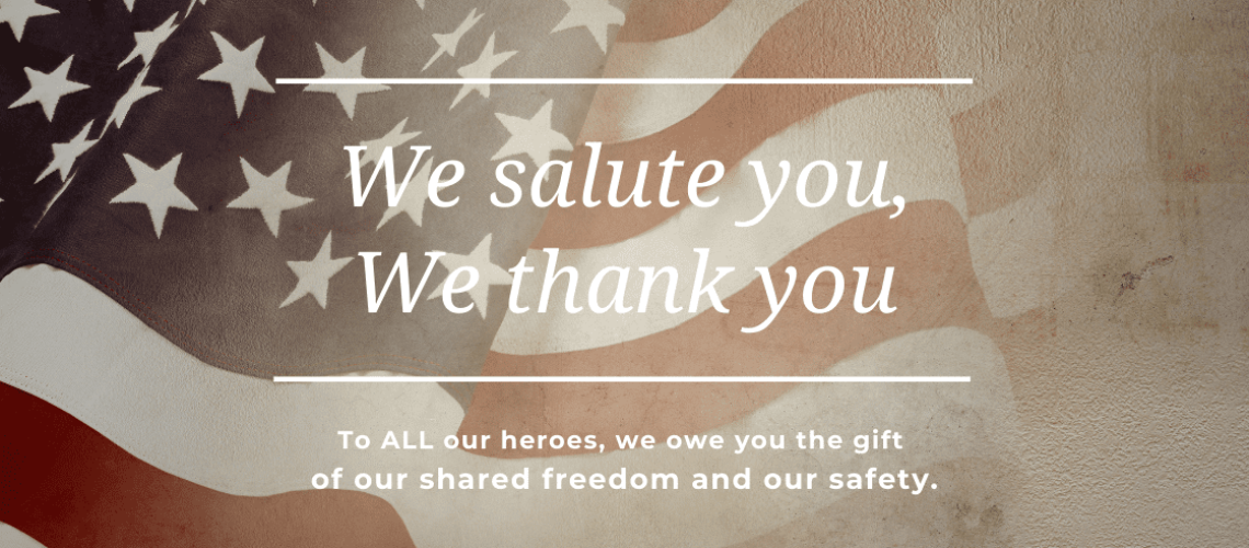 We thank you; We salute you.